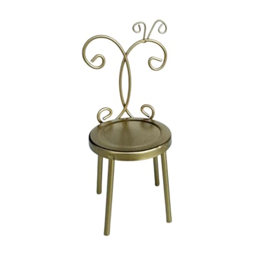 Oshhni Puppenhausstuhl, Miniaturmöbel, Dekoration im Maßstab 1:12, winzige Möbel, Modell, Puppenhausstuhl, Zubehör für den Feengarten, Golden Oshhni Puppenhausstuhl, Miniaturmöbel, Dekoration im Maßstab 1:12, winzige Möbel, Modell, Puppenhausstuhl, Zubehör für den Feengarten, Golden von Oshhni