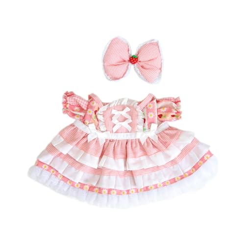 Oshhni Puppenkleidung für Plüschpuppen, Outfits, Puppenkleidung für Mädchen, Puppenkleidung zum Selbermachen, Kleid für 38 cm große Puppen, ROSA von Oshhni