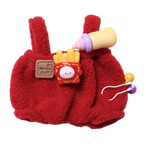 Oshhni Puppenoverall, Puppenoutfits für kleine Mädchen, Flexibilität, praktische Dekoration, pädagogische Puppenhosen, Kostüme für 17-cm-Puppen, Rot von Oshhni