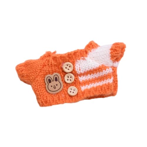 Oshhni Puppenpullover, Miniaturkleidung, Foto-Requisiten, Puppenzubehör-Kostüm, Outfits für 15–17 cm große Puppen, Mädchenpuppen, Orangefarbener Pullover von Oshhni