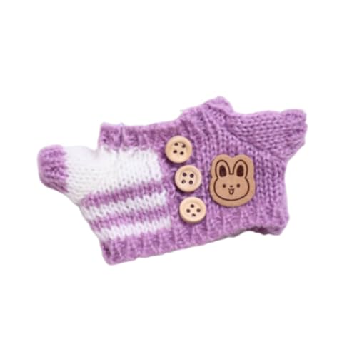 Oshhni Puppenpullover, Miniaturkleidung, Foto-Requisiten, Puppenzubehör-Kostüm, Outfits für 15–17 cm große Puppen, Mädchenpuppen, Violetter Pullover von Oshhni