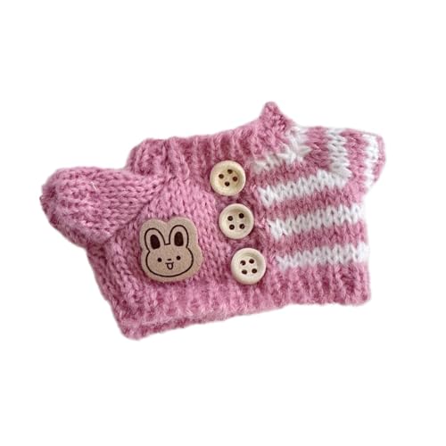 Oshhni Puppenpullover, Plüschpuppenkleidung, Foto-Requisiten, modisches DIY für kleine Mädchen, zum Anziehen, gefüllter Puppenpullover für 17 cm und 15 cm, Rosa von Oshhni