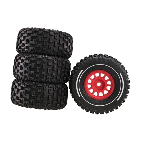 Oshhni RC-Autoreifen, Spielzeugautoräder, 4 x praktisches Zubehör, einfach zu verwenden, 65 mm Reifensatz ersetzen, Rot von Oshhni