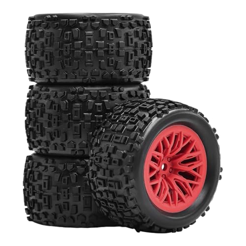 Oshhni RC-Autoreifen im Maßstab 1:18, Felge, einfache Installation, zuverlässige Hochleistungskomponenten, Reifen, 1/18 RC-Crawler-Räder, Rot Oshhni RC-Autoreifen im Maßstab 1:18, Felge, einfache Installation, zuverlässige Hochleistungskomponenten, Reifen, 1/18 RC-Crawler-Räder, Rot von Oshhni