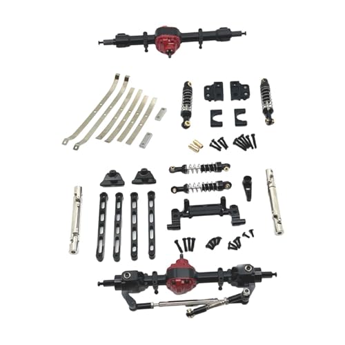 Oshhni RC-Car-Upgrade-Teile, Vorder- und Hinterbausätze, Chassis-Upgrade, modifizierte Ersatzteile für MN82S 1:12 RC-Car, Schwarz von Oshhni