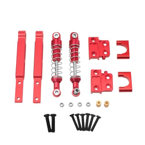 Oshhni RC-Metall-Stoßdämpfer mit Zugstange, ölgefüllte Stoßdämpfer, Wartung, DIY-modifizierte Ersatzteile für 1:12 MN82 82Pro-Fahrzeuge, Rot von Oshhni