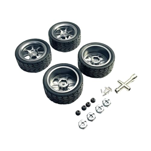 Oshhni RC Räder und Reifen M3 Radmutter RC Reifen Metall Radnabe für 144001 1/18 1/10 1/14, Grau von Oshhni