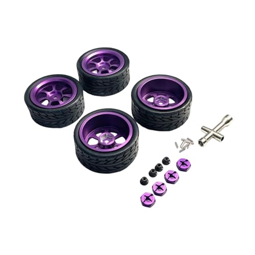 Oshhni RC Räder und Reifen M3 Radmutter RC Reifen Metall Radnabe für 144001 1/18 1/10 1/14, Lila von Oshhni