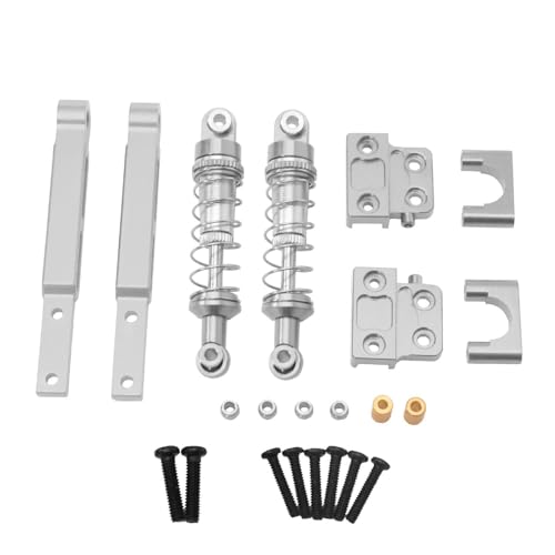 Oshhni RC-Stoßdämpfer-Zugstangensatz, Ölgefüllte Stoßdämpfer, DIY-modifizierter RC-Dämpfersatz, Ersatzteile für 1:12 MN82 Crawler, Silber von Oshhni