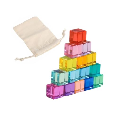 Oshhni Regenbogen-Bausteine-Set, Regenbogen-Acrylwürfel, durchscheinend, mit Aufbewahrungstasche, Stapelspielzeug für im Alter von 3–6 Jahren, 15 Stück Oshhni Regenbogen-Bausteine-Set, Regenbogen-Acrylwürfel, durchscheinend, mit Aufbewahrungstasche, Stapelspielzeug für im Alter von 3–6 Jahren, 15 Stück von Oshhni