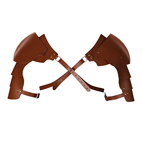 Oshhni Retro-Stil Brustgeschirr Cape mit verstellbaren Schnallen Brustpanzer Herren Schulterschutz Pauldron für Halloween Stage Performance Party, Gelb Braun Oshhni Retro-Stil Brustgeschirr Cape mit verstellbaren Schnallen Brustpanzer Herren Schulterschutz Pauldron für Halloween Stage Performance Party, Gelb Braun von Oshhni