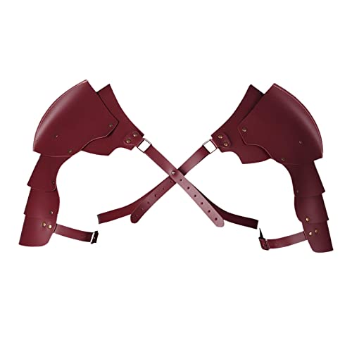 Oshhni Retro-Stil Brustgeschirr Cape mit verstellbaren Schnallen Brustpanzer Herren Schulterschutz Pauldron für Halloween Stage Performance Party, Windrot von Oshhni