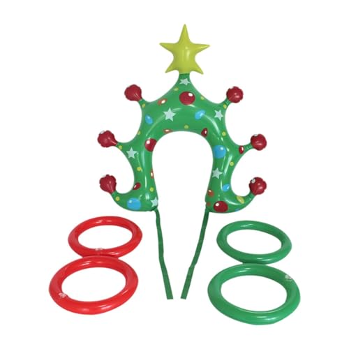 Oshhni Ringwurfspiele Set Karnevalsspiele Aufblasbares Weihnachtsbaum-Stirnband für Weihnachten von Oshhni