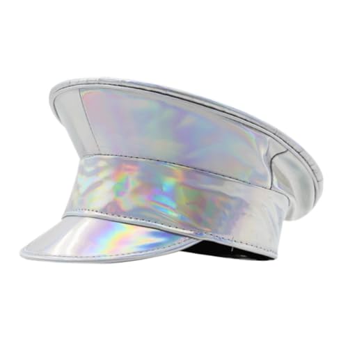 Oshhni Sailor Hut Offiziersmütze Kostümzubehör für Halloween Feier, Glattes Silber Oshhni Sailor Hut Offiziersmütze Kostümzubehör für Halloween Feier, Glattes Silber von Oshhni