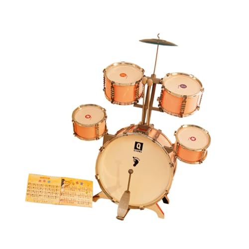 Oshhni -Schlagzeug, Musikinstrumente, Spielzeug, pädagogisches, kompaktes Musikspielzeug-Set, Jazz-Schlagzeug für Konzerte, Bühnenauftritte, Rosa von Oshhni