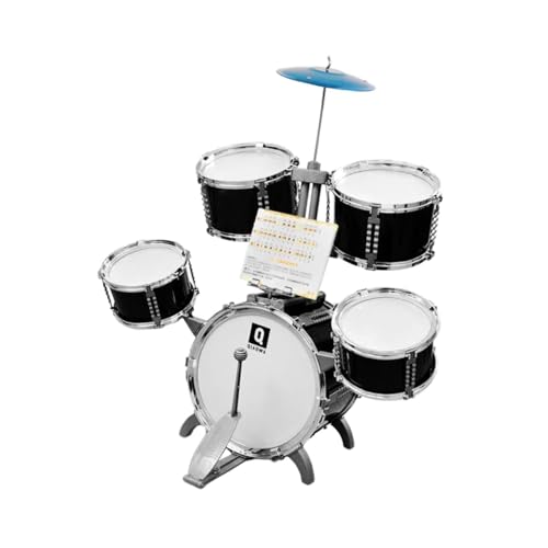 Oshhni -Schlagzeug, Musikinstrumente, Spielzeug, pädagogisches, kompaktes Musikspielzeug-Set, Jazz-Schlagzeug für Konzerte, Bühnenauftritte, Schwarz von Oshhni