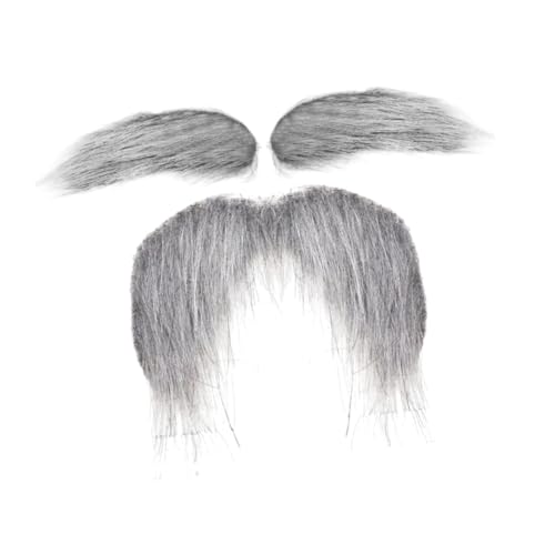 Oshhni Schnurrbart Augenbrauen Kostüm Frauen Männer lustiger selbstkleber Bart für Weihnachten, Grau Oshhni Schnurrbart Augenbrauen Kostüm Frauen Männer lustiger selbstkleber Bart für Weihnachten, Grau von Oshhni