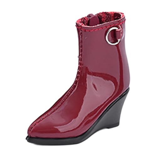 Oshhni Schuhe für Actionfiguren im Maßstab 1:6, Miniaturmodell, lässige Hohlstiefel, Puppenkostüm-Zubehör für 12-Zoll-Frauenfiguren, Rot von Oshhni