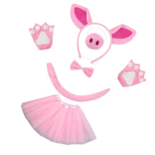 Oshhni Schwein-Kostümzubehör, Tutu-Rock, für Karnevals-Geburtstagspartys mit Tiermotiven, Rosa Rock Oshhni Schwein-Kostümzubehör, Tutu-Rock, für Karnevals-Geburtstagspartys mit Tiermotiven, Rosa Rock von Oshhni