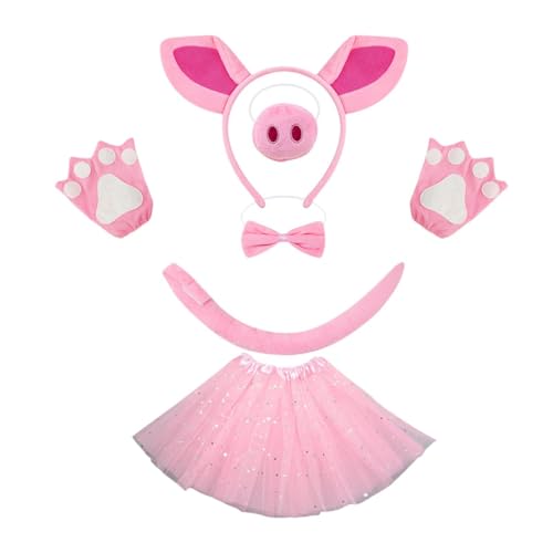 Oshhni Schwein-Kostümzubehör, Tutu-Rock, für Karnevals-Geburtstagspartys mit Tiermotiven, Rosa Sternrock Oshhni Schwein-Kostümzubehör, Tutu-Rock, für Karnevals-Geburtstagspartys mit Tiermotiven, Rosa Sternrock von Oshhni