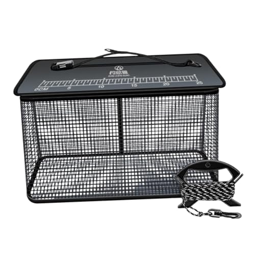 Oshhni Schwimmender Fischkorb, Angelkäfig, tragbar, mit Reißverschluss, Karpfenfalle, Faltbarer multifunktionaler Minnows-Eimer, Schwarz 34cmx20cmx28cm Oshhni Schwimmender Fischkorb, Angelkäfig, tragbar, mit Reißverschluss, Karpfenfalle, Faltbarer multifunktionaler Minnows-Eimer, Schwarz 34cmx20cmx28cm von Oshhni