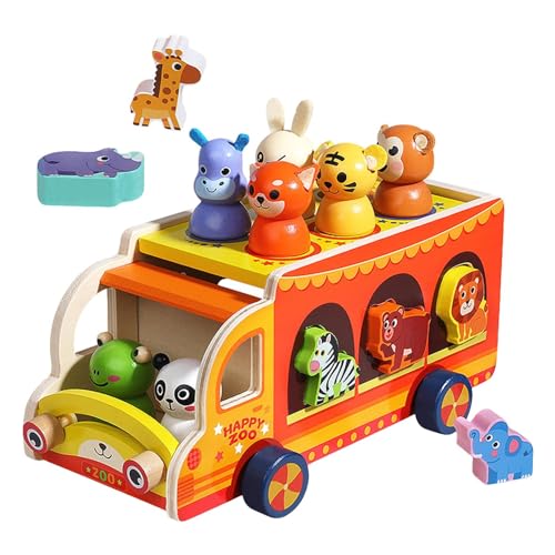 Oshhni Sortier-LKW-Spielzeug in Tierform, Holzspielzeug mit Tierfigur, Sortierauto-Spielzeug für Geduld von Oshhni