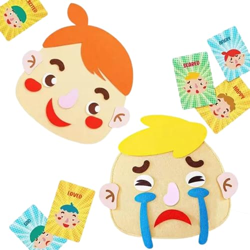 Oshhni Soziales und emotionales Lernspielzeug, pädagogische Gesichter-Aufkleber-Spiele, Gesichter-Spiele für Kinder, Fett von Oshhni