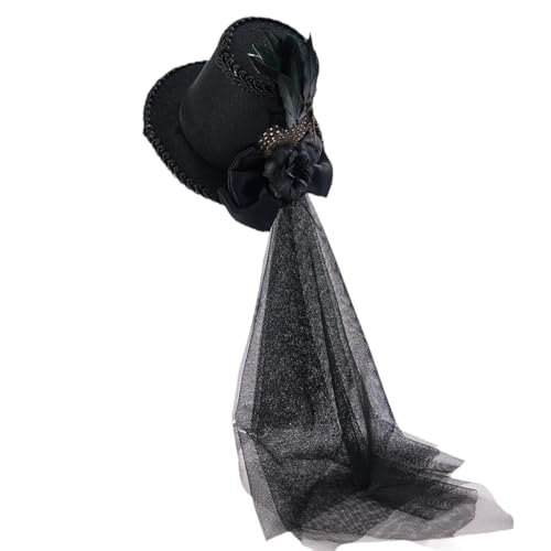 Oshhni Steampunk-Zylinder, Feder-Kopfbedeckung, Neuheit, Kostümzubehör, Cosplay, Cocktailhut, Haarspange, Kopfbedeckung für Erwachsene, Halloween Oshhni Steampunk-Zylinder, Feder-Kopfbedeckung, Neuheit, Kostümzubehör, Cosplay, Cocktailhut, Haarspange, Kopfbedeckung für Erwachsene, Halloween von Oshhni