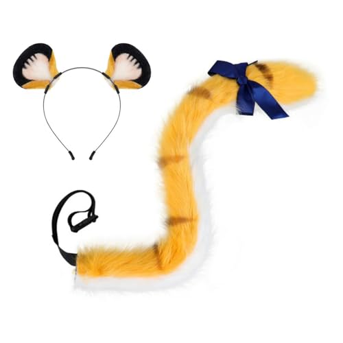 Oshhni Stirnband und Schwanz Cosplay Zubehör Kit Vielseitig Weich für Halloween Simulierte von Oshhni