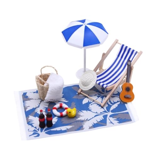 Oshhni Strand Miniaturpuppenhaus Dekoration Dach Stuhl Miniaturspielzeug, Gartenpuppenhaus Outdoor -Zubehör für Garten, Meer Oshhni Strand Miniaturpuppenhaus Dekoration Dach Stuhl Miniaturspielzeug, Gartenpuppenhaus Outdoor -Zubehör für Garten, Meer von Oshhni