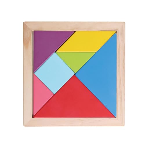 Oshhni Tangram-Spiele aus Holz für Kinder, Form- und Musterblöcke, Logikblöcke für das Gehirn, für Kinder im Alter von 4–8 Jahren, Kindergartengeschenke von Oshhni