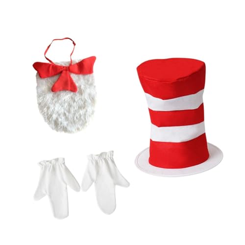 Oshhni Top -Hut -Kostüm -Set -Rollen -Spielen Red White Striped Hut für Bühnenshow Cosplay Oshhni Top -Hut -Kostüm -Set -Rollen -Spielen Red White Striped Hut für Bühnenshow Cosplay von Oshhni