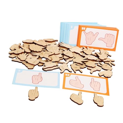 Oshhni Tragbares Early Education Toy, hölzernen passenden Gesten -Puzzlespiel, Gestenform passendes Spielzeug für Kinder Kinder von Oshhni