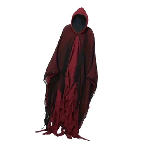 Oshhni Umhang mit Kapuze Reaper Cosplay Cape für Männer und Frauen Room, Rot von Oshhni