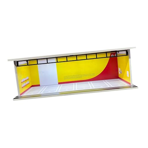Oshhni Vitrine für Druckguss-Modellautos im Maßstab 1:64, Landschaftsdiorama-Parkplatz im Maßstab 1:64 mit Parkplatzszene, Gelb von Oshhni