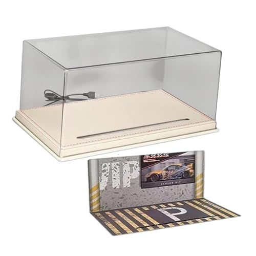 Oshhni Vitrine für Modellautos aus Druckguss im Maßstab 1:24 mit Parkplatzszene, Tischdekoration für das Layout, Weiß Oshhni Vitrine für Modellautos aus Druckguss im Maßstab 1:24 mit Parkplatzszene, Tischdekoration für das Layout, Weiß von Oshhni
