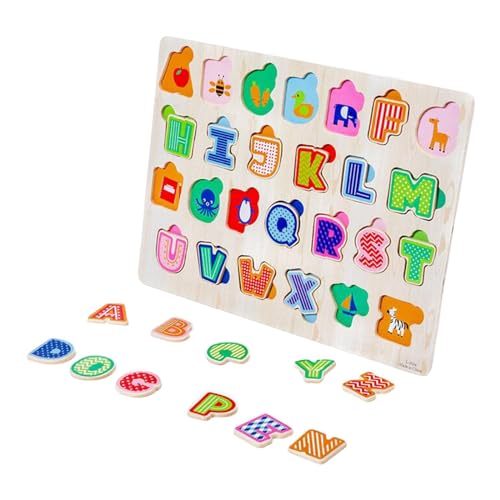 Oshhni Vorschulspielzeug ABC Puzzle Montessori Frühes Lernspielzeug Alphabet Holzpuzzle für Kinder Jungen Mädchen Kindergarten von Oshhni