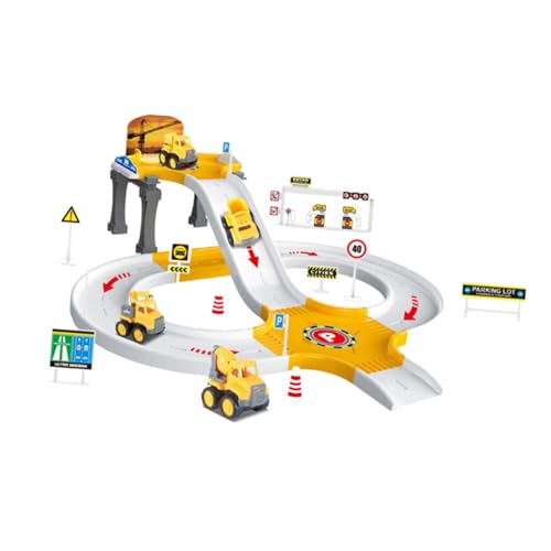 Oshhni Vorschulwagenspiele Spielzeug Garage Parking -Abenteuer Spielzeuggeschenke Robustes Bildungsinstrument Outdoor Aktivitäten versammelten Spielzeug Boy, Gelbingenieurauto von Oshhni