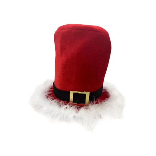 Oshhni Weihnachts-Zylinder, Weihnachtskostüm-Zubehör, kreativer Weihnachtsmann-Hut zum Verkleiden von Bühnenauftritten, Rollenspielen, Cosplay von Oshhni