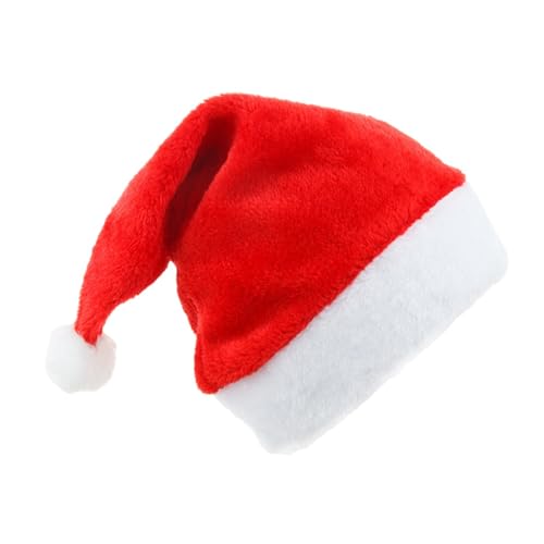 Oshhni Weihnachtsmütze, lustige Hüte, Kostüm, dekorativer Partyhut, Weihnachtsmannmütze für Urlaub, Party, Gastgeschenke, Cosplay, Bühnenauftritt, 25x35cm kurzer Plüsch von Oshhni
