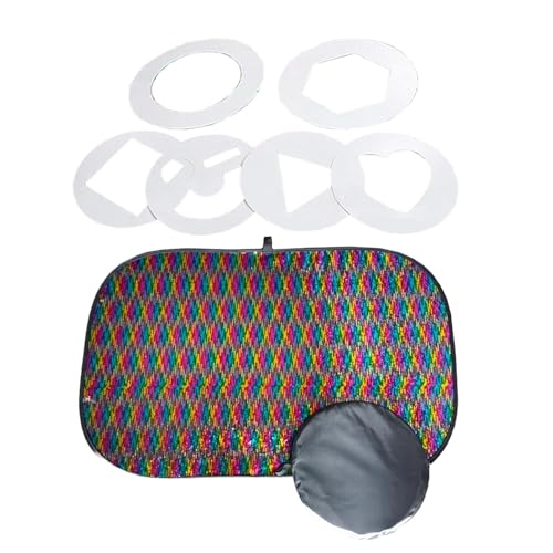 Oshhni Wendbare Paillettenwand mit Formschablonen, glitzerndes Pailletten-Flip-Stoff-Sensorikspielzeug für, Bunt von Oshhni