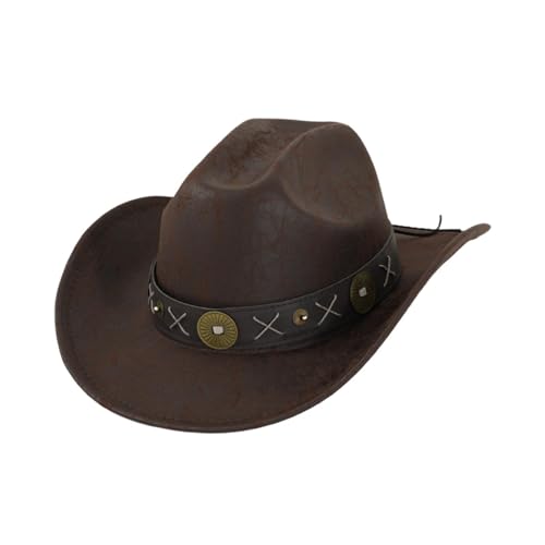 Oshhni Western-Cowboyhut, lässiger Fedora-Hut mit breiter Krempe für Performance-Karneval im Freien, Style A Oshhni Western-Cowboyhut, lässiger Fedora-Hut mit breiter Krempe für Performance-Karneval im Freien, Style A von Oshhni