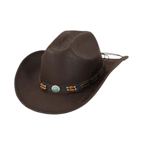 Oshhni Western-Cowboyhut, lässiger Fedora-Hut mit breiter Krempe für Performance-Karneval im Freien, Style C Oshhni Western-Cowboyhut, lässiger Fedora-Hut mit breiter Krempe für Performance-Karneval im Freien, Style C von Oshhni