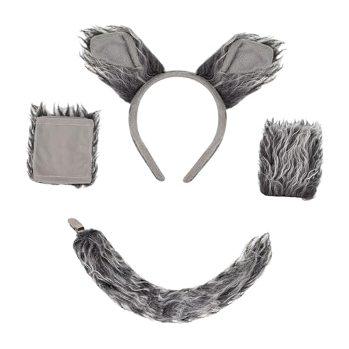 Oshhni Wolf Kostüm Tier Cosplay Ohren Stirnband für Mädchen Frauen Erwachsene von Oshhni