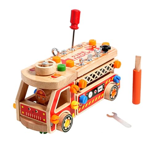 Oshhni Zerlegbares Feuerwehrauto Spielzeug Feinmotorik Schraubendreher Brett für Jungen und Mädchen Oshhni Zerlegbares Feuerwehrauto Spielzeug Feinmotorik Schraubendreher Brett für Jungen und Mädchen von Oshhni