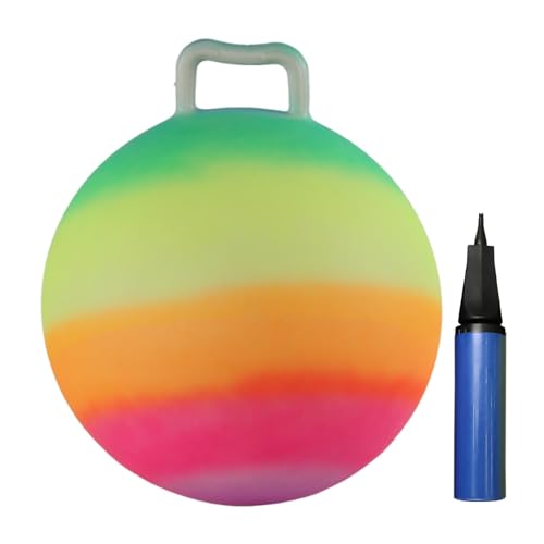 Oshhni mit Griff und Luftpumpe 18 Zoll Springender Regenbogen Hüpfball für drinnen und draußen, Gartenspiel, Hüpfball für Sport Oshhni mit Griff und Luftpumpe 18 Zoll Springender Regenbogen Hüpfball für drinnen und draußen, Gartenspiel, Hüpfball für Sport von Oshhni