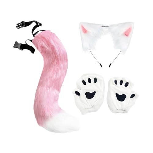 Oshhni und Schwanz-Set, Cosplay-Kostüm-Set für Bühnenauftritte, Halloween, Rosa Oshhni und Schwanz-Set, Cosplay-Kostüm-Set für Bühnenauftritte, Halloween, Rosa von Oshhni