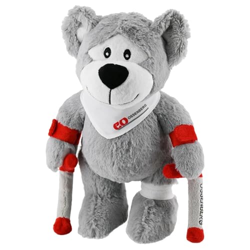 Ossenberg OssenBÄR Kuschelbär mit Krücken - Niedlicher Teddybär mit Rot-Weißen Krücken - Plüschtier zur Aufmunterung - Geschenkidee für Genesung Ossenberg OssenBÄR Kuschelbär mit Krücken - Niedlicher Teddybär mit Rot-Weißen Krücken - Plüschtier zur Aufmunterung - Geschenkidee für Genesung von Ossenberg
