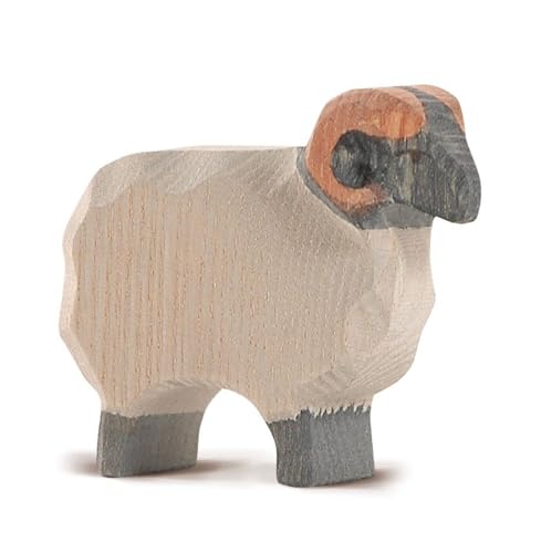Ostheimer 11751 Heidschnuckenbock aus Holz Höhe 7,5cm Serie Familie & Bauernhof handbemalt von Ostheimer