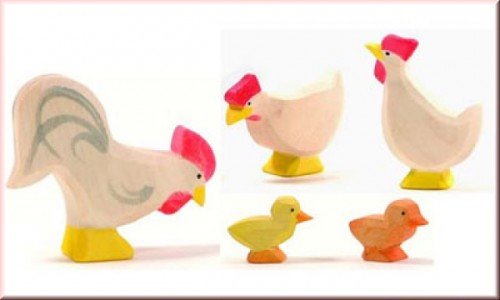 Ostheimer 13110 - Hühnergruppe weiss, 5-teilig , 5 Teile [Spielzeug] von Ostheimer